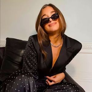 Danielle Bernstein Studded Satin Blazer